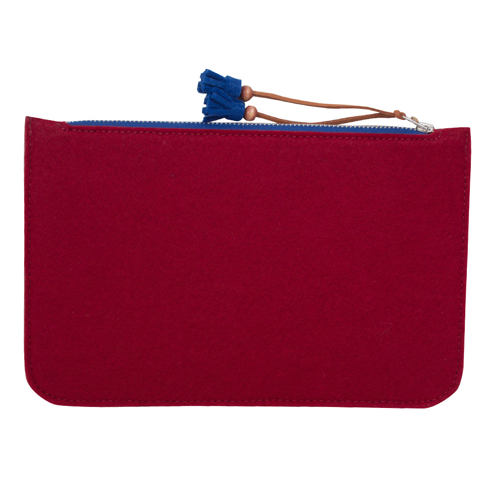 Biggdesign My Eyes on You Damen Kosmetiktasche in Rot mit buntem Augenmuster, aus hochwertigem Premium-Filz, ideal für die Aufbewahrung von Kosmetik und persönlichen Gegenständen.